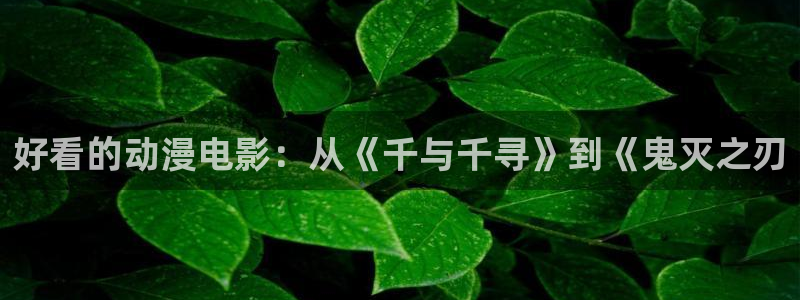 动漫天堂下载官方：好看的动漫电影：从《千与千寻》到《鬼灭之刃